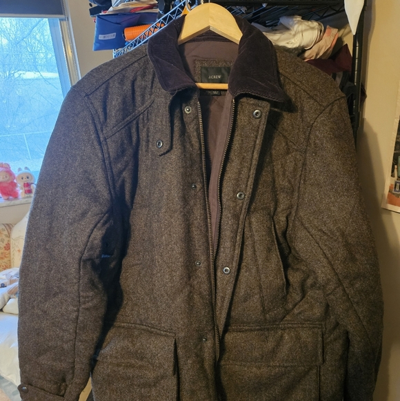 J. Crew Quilted Highland Skye Jacket In English Wool - Size Large